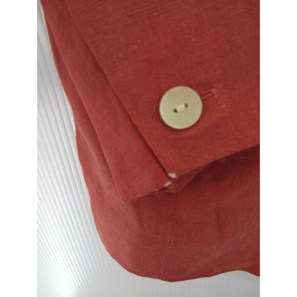 VINTAGE Laura Ashley Blazer 6 Terracotta Linen Jacket Equestrian 90s * - Picture 5 of 16